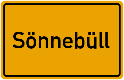 Ortsschild von Gemeinde Sönnebüll in Schleswig-Holstein