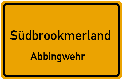 Straßenverzeichnis Südbrookmerland Abbingwehr