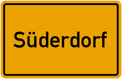 Ortsschild von Gemeinde Süderdorf in Schleswig-Holstein