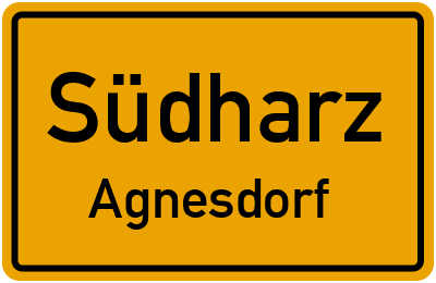 Straßenverzeichnis Südharz Agnesdorf