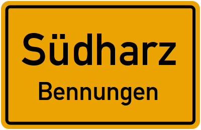 Straßenverzeichnis Südharz Bennungen