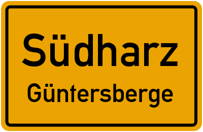 Straßenverzeichnis Südharz Güntersberge