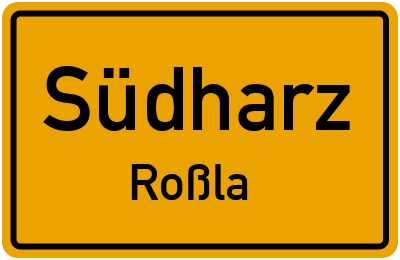 Straßenverzeichnis Südharz Roßla