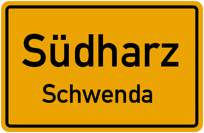 Straßenverzeichnis Südharz Schwenda