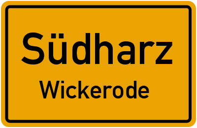 Straßenverzeichnis Südharz Wickerode