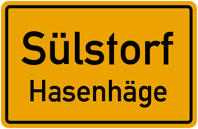 Ortsschild Sülstorf Hasenhäge