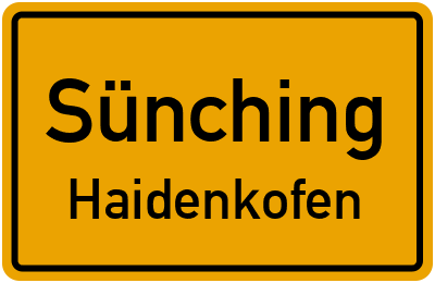Straßenverzeichnis Sünching Haidenkofen