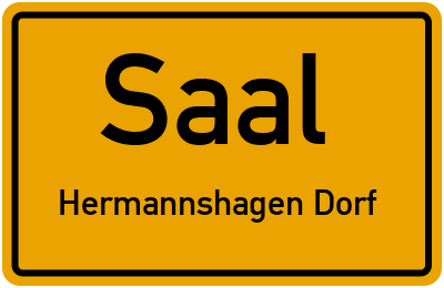 Ortsschild Saal Hermannshagen Dorf