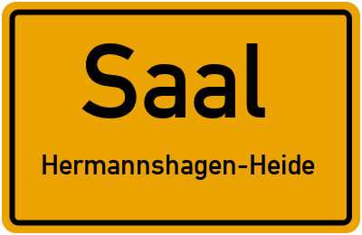 Ortsschild Saal Hermannshagen-Heide