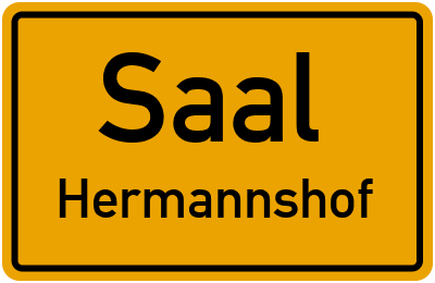 Ortsschild Saal Hermannshof