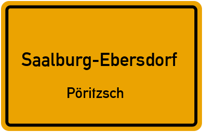 Ortsschild Saalburg-Ebersdorf Pöritzsch