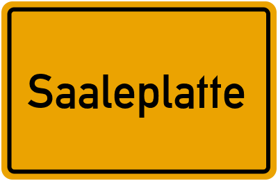 Ortsschild von Gemeinde Saaleplatte in Thüringen