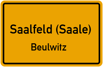 Straßenverzeichnis Saalfeld (Saale) Beulwitz