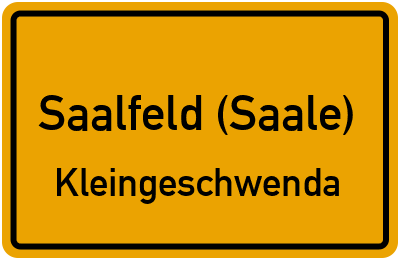 Straßenverzeichnis Saalfeld (Saale) Kleingeschwenda