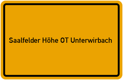 Branchenbuch Saalfelder Höhe OT Unterwirbach, Thüringen