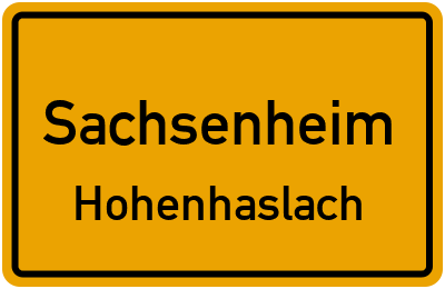 Ortsschild Sachsenheim Hohenhaslach