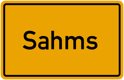 Ortsschild von Gemeinde Sahms in Schleswig-Holstein