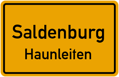 Ortsschild Saldenburg Haunleiten