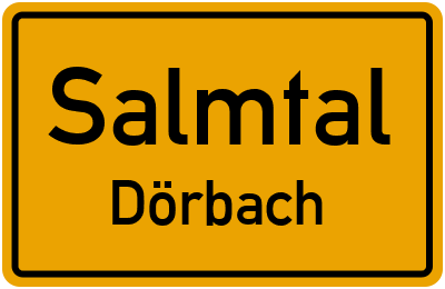Ortsschild Salmtal Dörbach