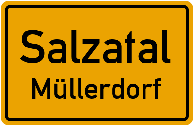 Ortsschild Salzatal Müllerdorf