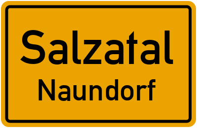 Ortsschild Salzatal Naundorf
