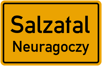 Ortsschild Salzatal Neuragoczy