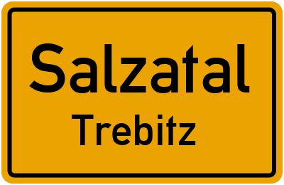 Ortsschild Salzatal Trebitz