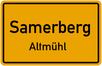 Straßenverzeichnis Samerberg Altmühl