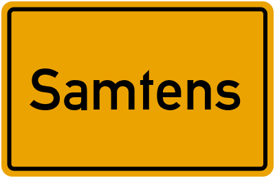 Ortsschild von Gemeinde Samtens in Mecklenburg-Vorpommern
