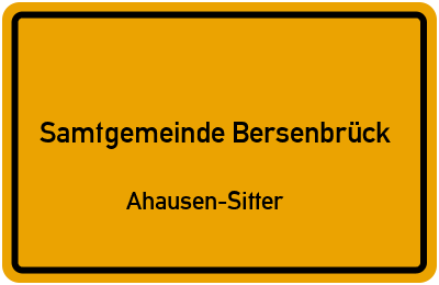 Straßenverzeichnis Samtgemeinde Bersenbrück Ahausen-Sitter