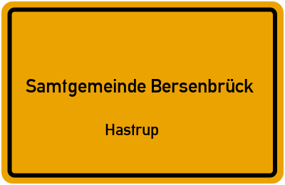 Straßenverzeichnis Samtgemeinde Bersenbrück Hastrup