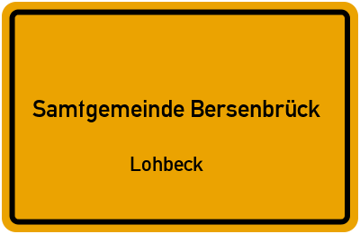 Straßenverzeichnis Samtgemeinde Bersenbrück Lohbeck