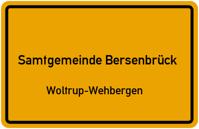 Straßenverzeichnis Samtgemeinde Bersenbrück Woltrup-Wehbergen