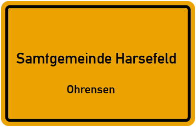 Straßenverzeichnis Samtgemeinde Harsefeld Ohrensen