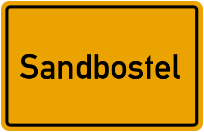 Ortsschild von Gemeinde Sandbostel in Niedersachsen