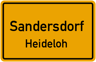 Ortsschild Sandersdorf Heideloh