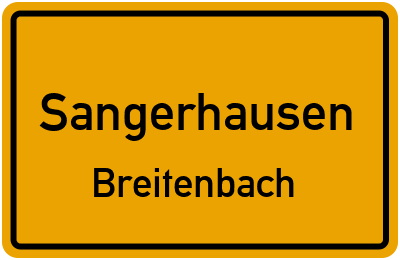 Ortsschild Sangerhausen Breitenbach