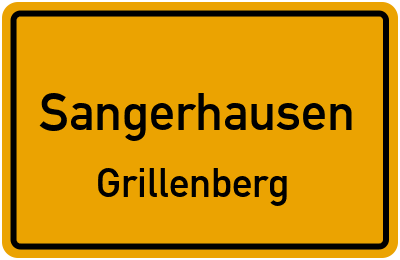 Ortsschild Sangerhausen Grillenberg