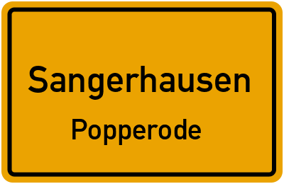 Ortsschild Sangerhausen Popperode