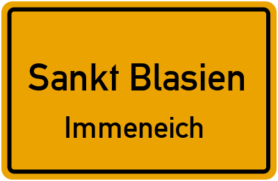 Straßenverzeichnis Sankt Blasien Immeneich