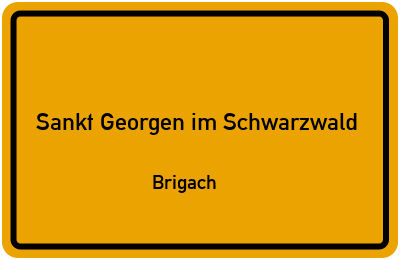Straßenverzeichnis Sankt Georgen im Schwarzwald Brigach