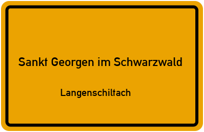 Straßenverzeichnis Sankt Georgen im Schwarzwald Langenschiltach