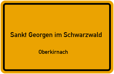 Straßenverzeichnis Sankt Georgen im Schwarzwald Oberkirnach