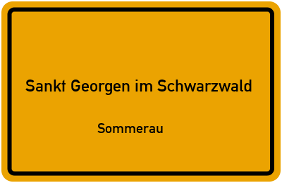 Straßenverzeichnis Sankt Georgen im Schwarzwald Sommerau