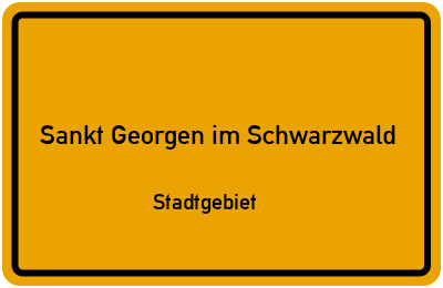 Straßenverzeichnis Sankt Georgen im Schwarzwald Stadtgebiet