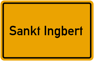 Ortsschild von Stadt Sankt Ingbert in Saarland