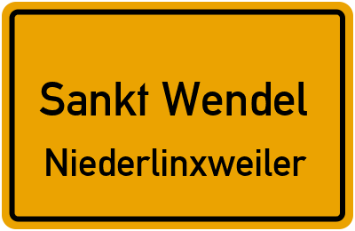 Ortsschild Sankt Wendel Niederlinxweiler