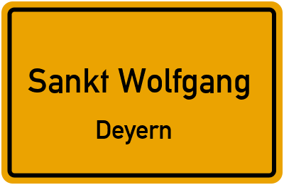 Ortsschild Sankt Wolfgang Deyern