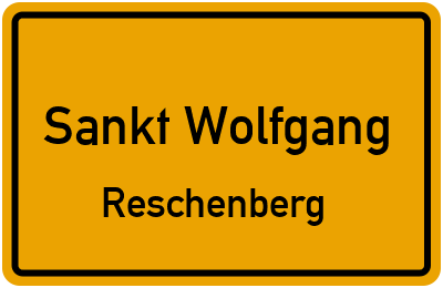 Ortsschild Sankt Wolfgang Reschenberg