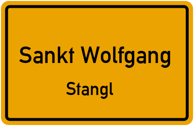 Ortsschild Sankt Wolfgang Stangl